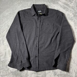 NATIVE YOUTH Men's Black Wool Button Down Shirt Small City Preppy‎